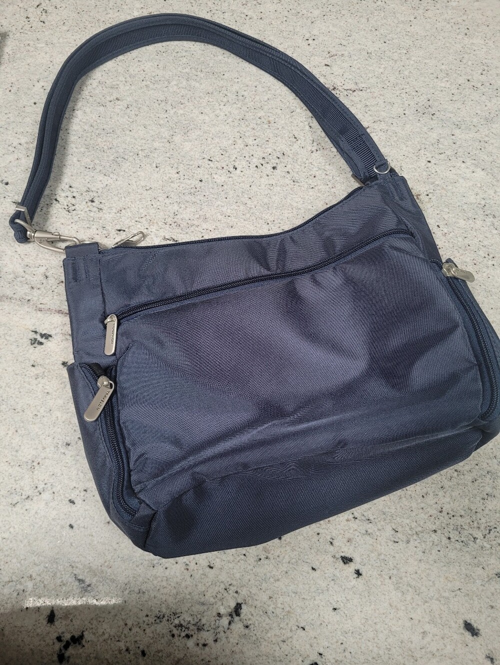 Travelon Crossbody Blue Silver Adjustable Strap Shoulder Bag RFID Light - Picture 4 of 12